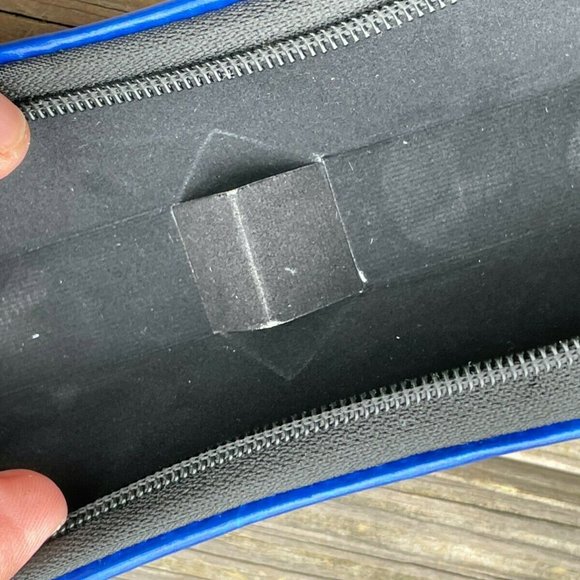 Glasses Case Empty Case for Eye wear Glasses Blue Faux Leather Case only - Picture 4 of 8